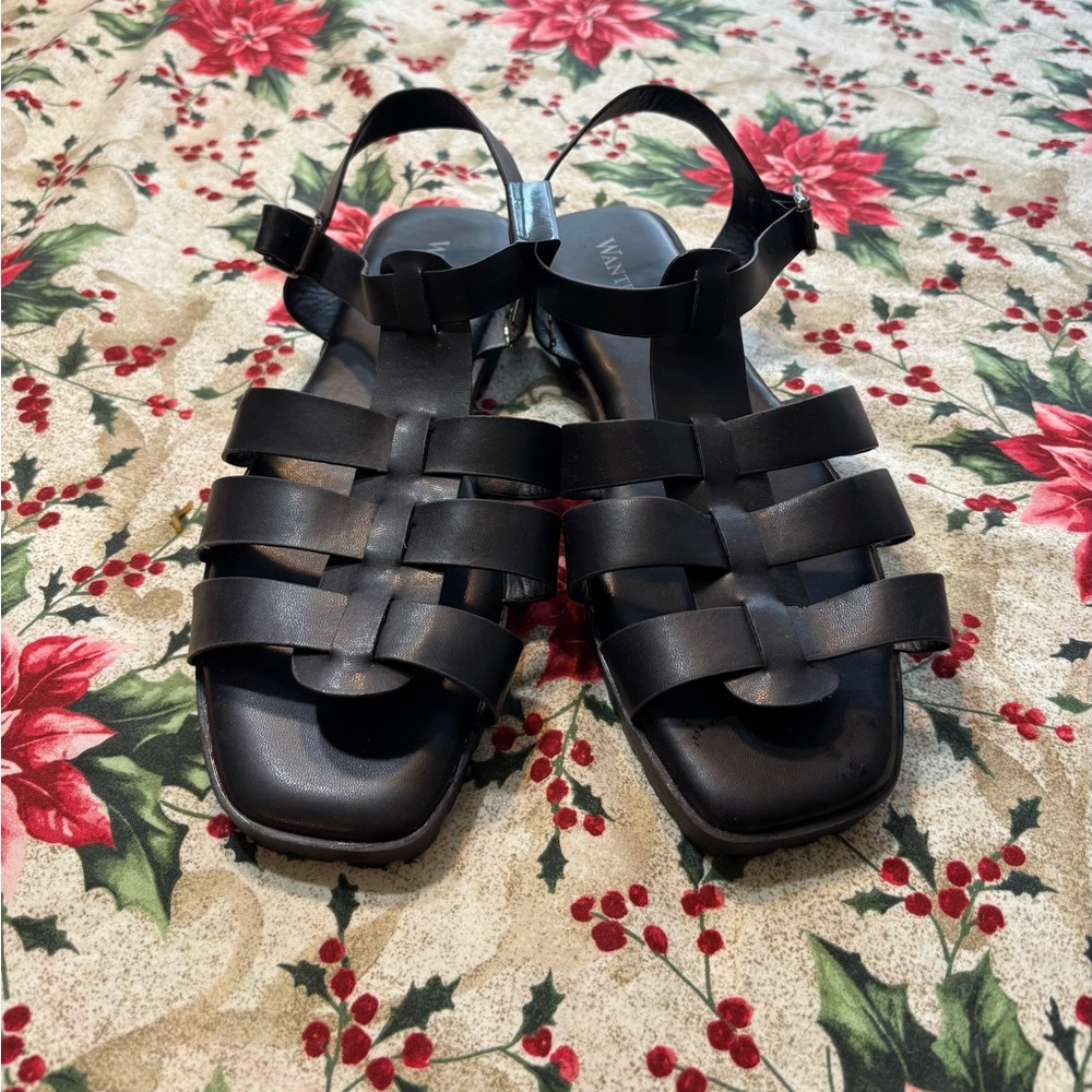 Wanted Black Fisherman Sandals
